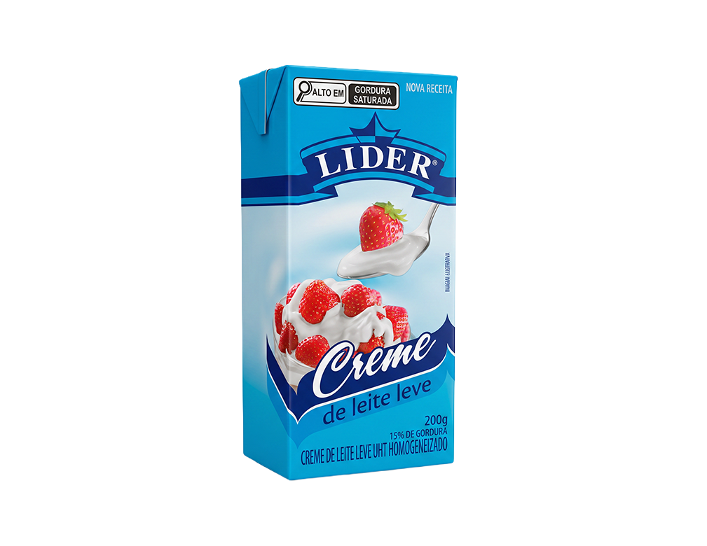 CREME DE LEITE LEVE 15% DE GORDURA LIDER 200 G (CX 27 UN)